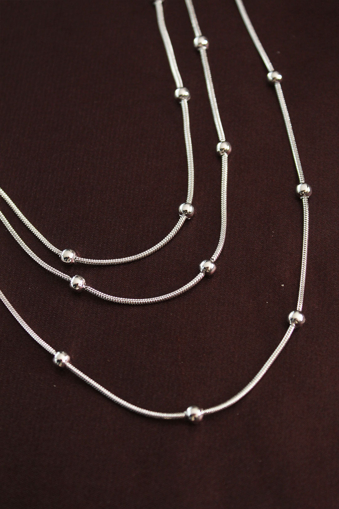 316L Çelik Gümüş Renk Minimal Topçuk Model Çoklu Kolye