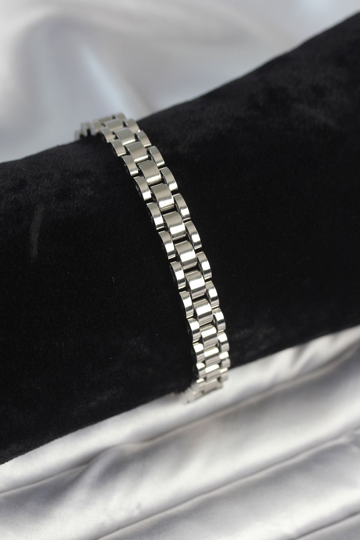 316L Çelik Gümüş Renk 7 mm Kalınlık Erkek Bileklik