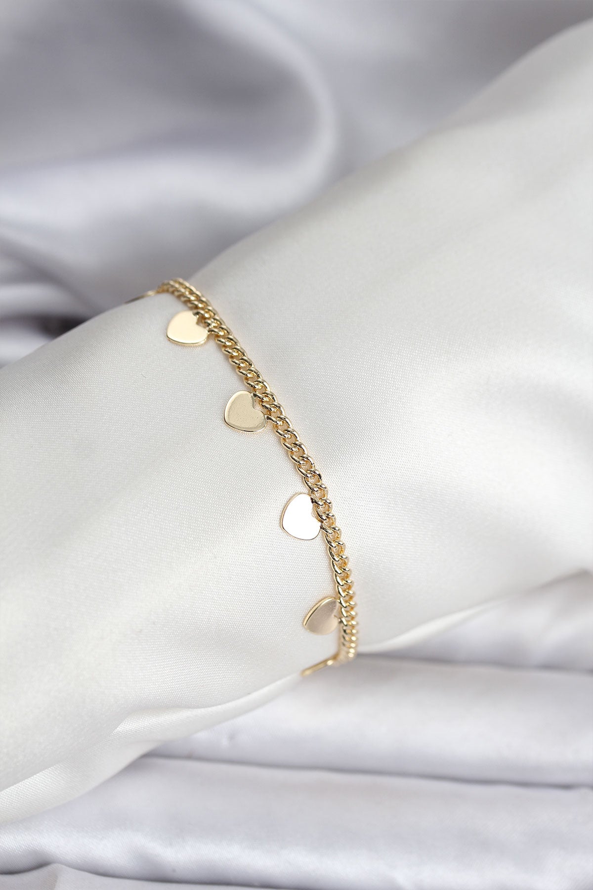 14K Gold Renk Kaplama Kalpli Model CM Kadın Bileklik