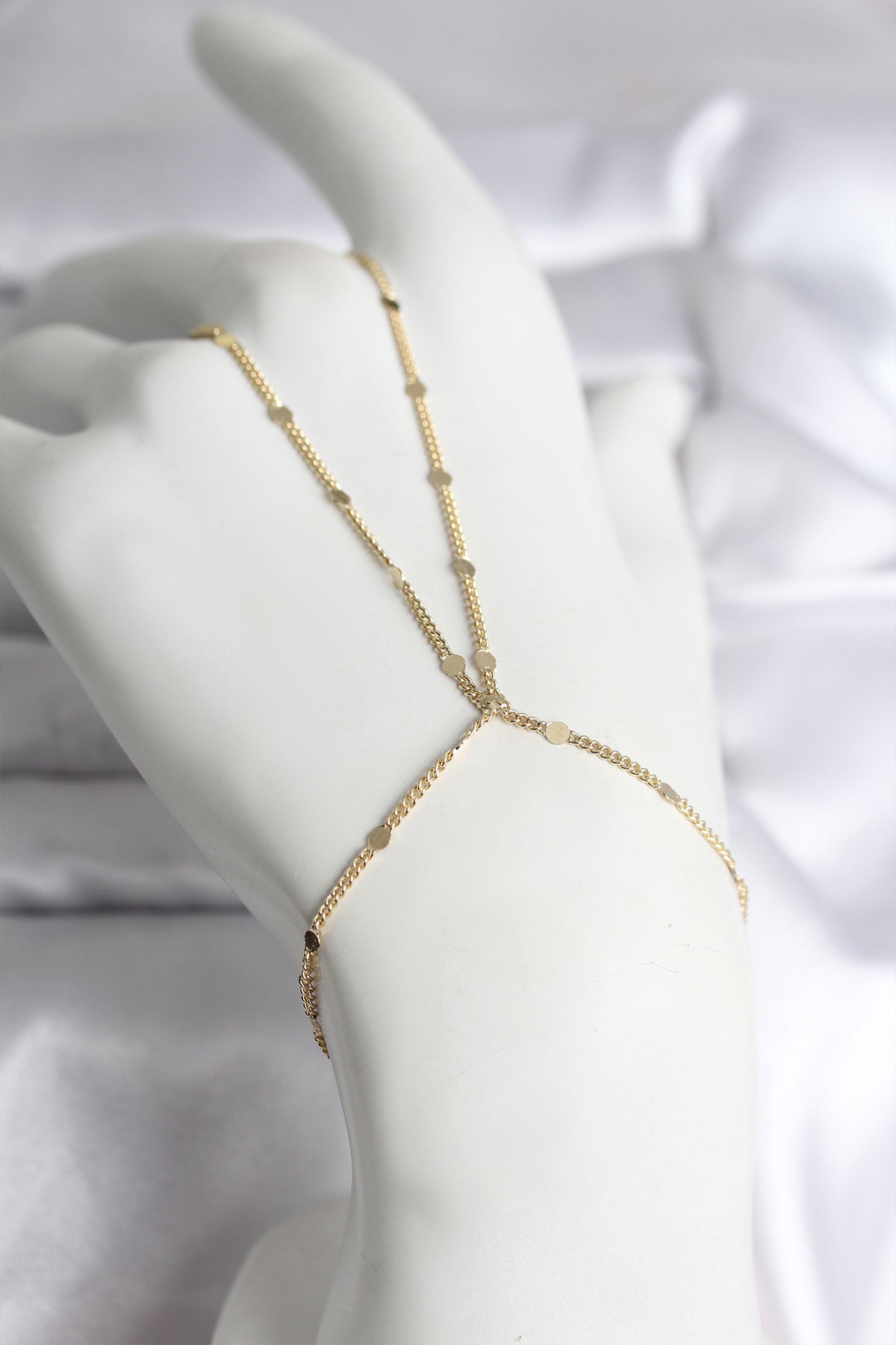 316L Çelik Gold Renk Parçalı Ezme Zincir Model Kadın Şahmeran