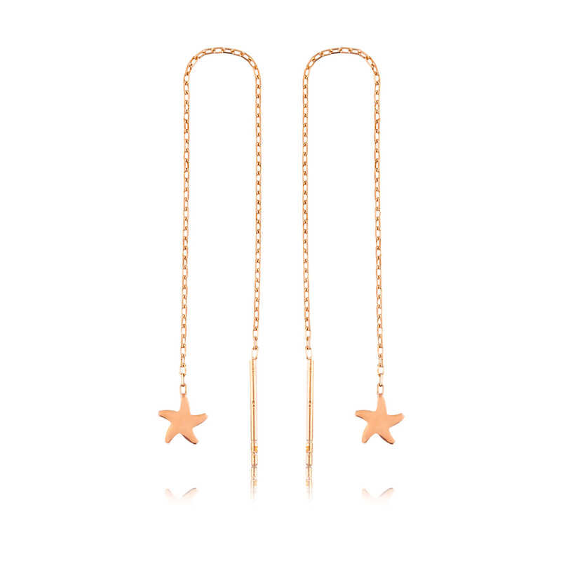 Gümüş Zincirli Deniz Yıldızı Küpe