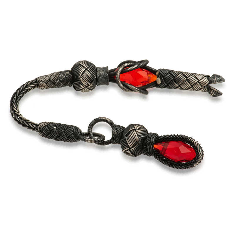 1000 Ayar Gümüş Zirkon Taşlı Kazaz Püsküllü