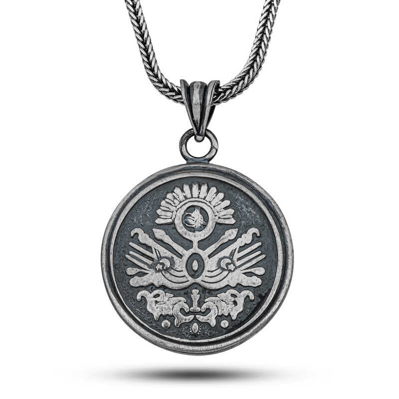 Gümüş Osmanlı Devlet Armalı Cevşen Kolye