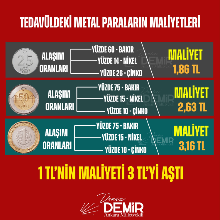 1 tl'nin maliyeti 3 lirayı geçti!