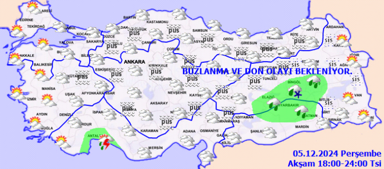 İç ve doğu kesimlerde 'buzlanma ve don' uyarısı